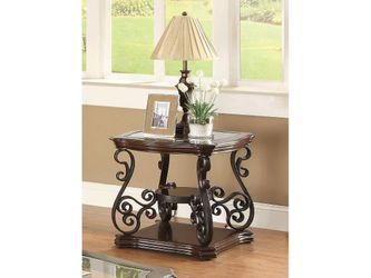 Sir Rawlinson Deep Merlot & Clear End Table