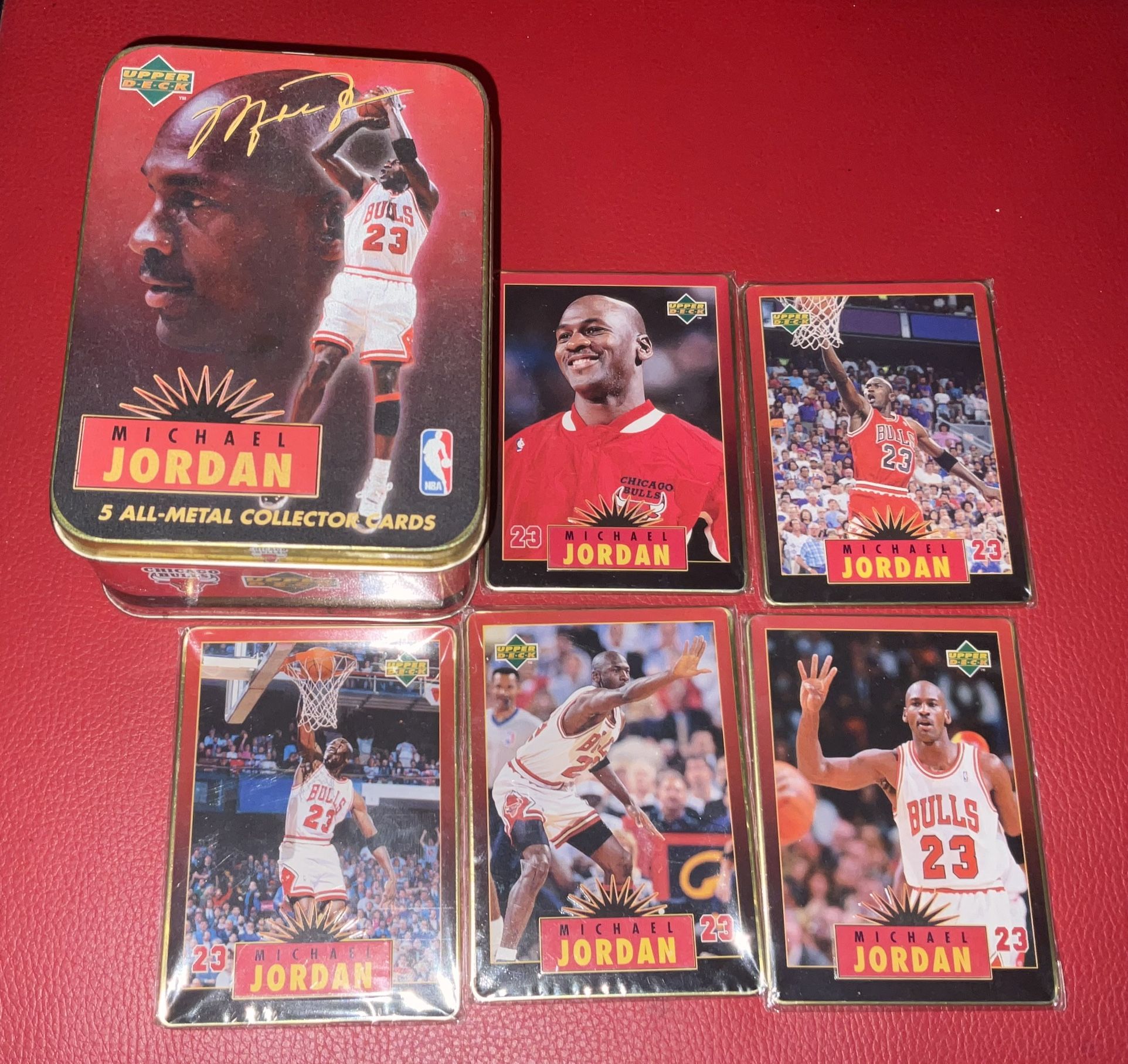 Upper Deck Michael Jordan ALL METAL 5 Cards SEALED 1996 NBA Champions Chicago Bulls Limited Edition New in Original Card Case