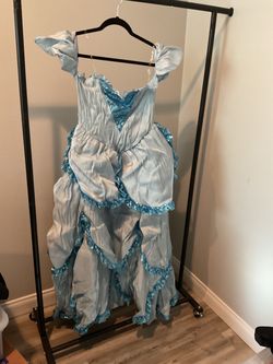 Light Blue Satin Princess Ball Gown Costume