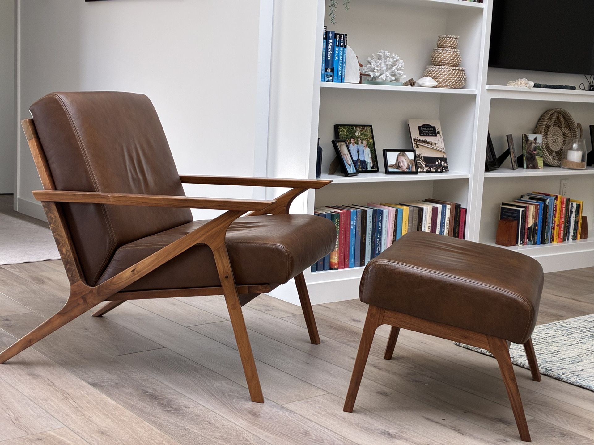 Leather Chair & Ottoman