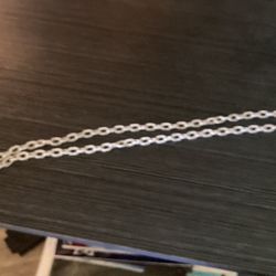 Silver plated necklace with charm 19 inches long