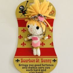 NEW Nola Voodoo Bourbon St. Bunny Keychain 