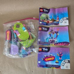 LEGO Dreamworks Trolls World Tour Lot -7 Sets (41250/41253/41254/41256/41252) W/O boxes, Includes Manuals