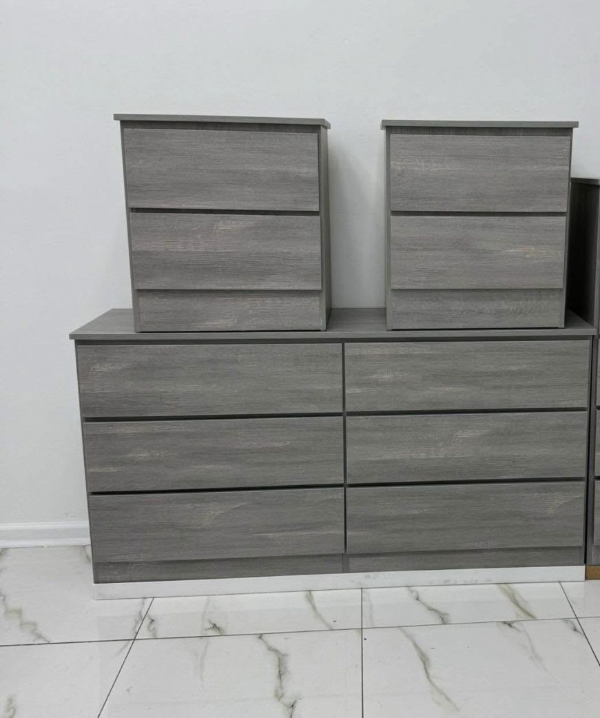 Dresser And 2 Nightstands - Cómoda Y 2 Mesitas De Noche