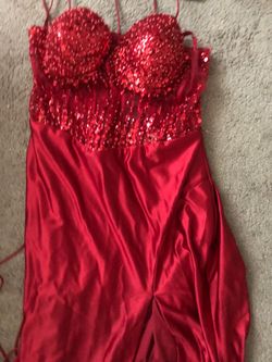 red corset prom dress size xL