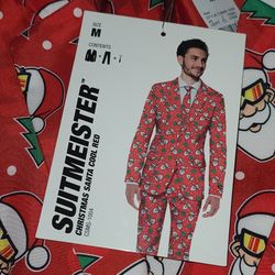 3pc Suit In Santa Print