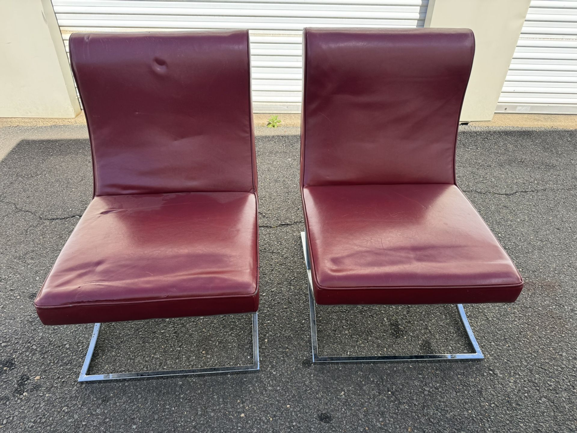 Pair of Red Accent Lounge Chairs