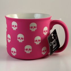Neon Pink Skull Halloween Mug