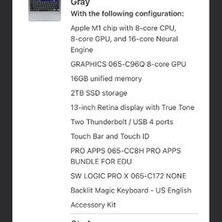 13inch MACbook Pro- SPACE Gray