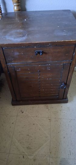 Rustic nightstand one drawer and cabinet