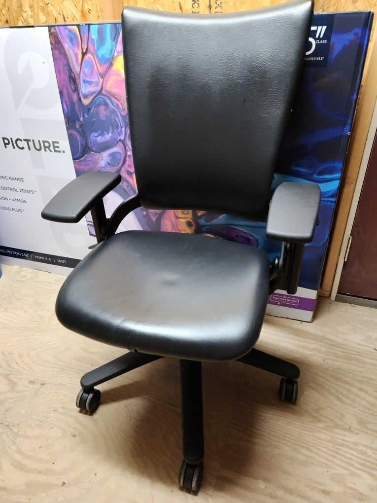 Allsteel Black Leather Office Chair