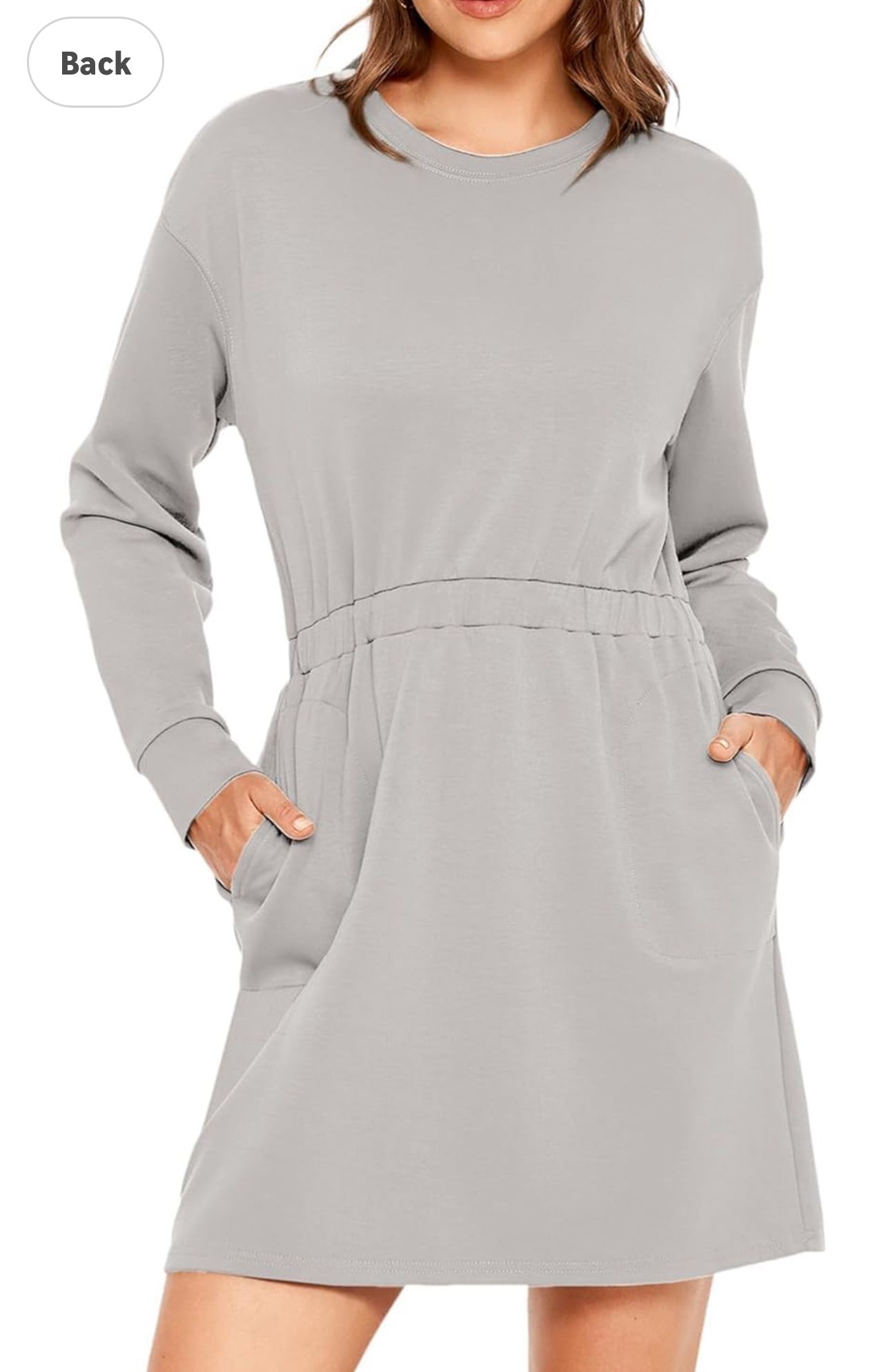 Brandnew(Medium) Womens Fall Sweatshirt Dresses Winter Long Sleeve T Shirt Dresses Air Essential Outfit Dress with Pockets