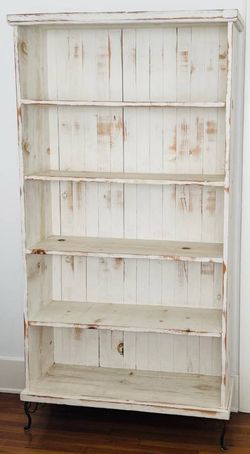 Bookcase beautiful white distressed