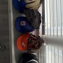 Baseball Gloves And Helmets