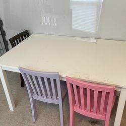 Kid’s Pottery Barn Table And Chairs (4)