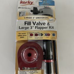 Korky Fill Valve & Large 3" Flapper Kit With QuietFILL Technology Item #830MP