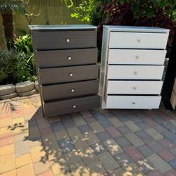 New Chest Five Drawer Dressers! 