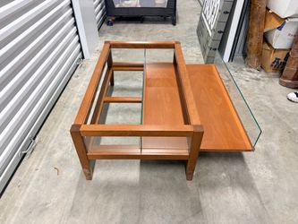 Vintage Mid-Century Convertible Glass Top Coffee Table