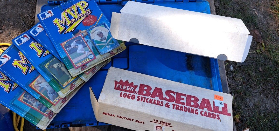 Boxes of Baseball Cards & Cards With Collector Pins