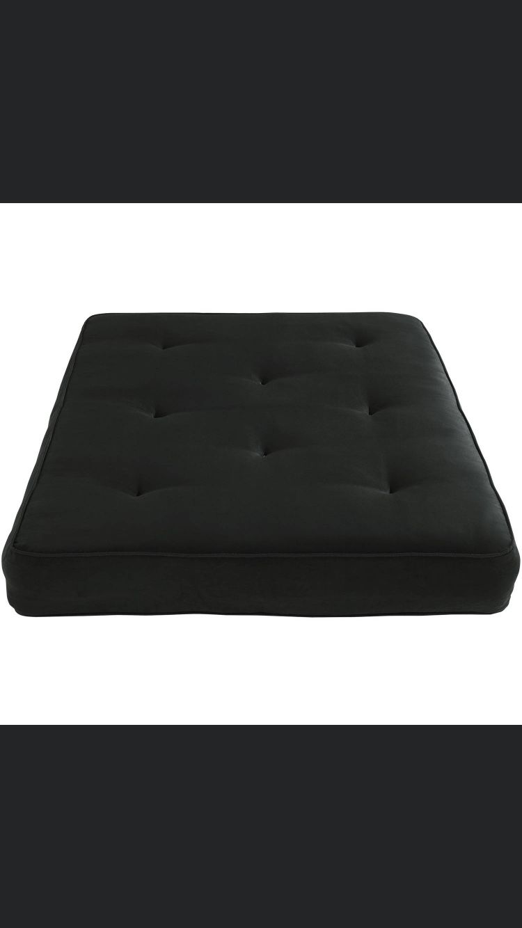 8” independently- encased coil premium full futon mattress, black 15C-2458