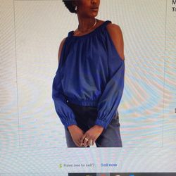 INC Cotton Cold Shoulder Top