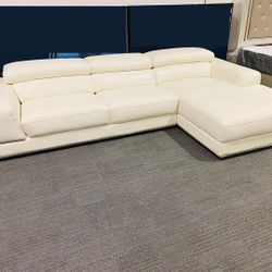 Sectional Luxury White Leather Sofa Coach
