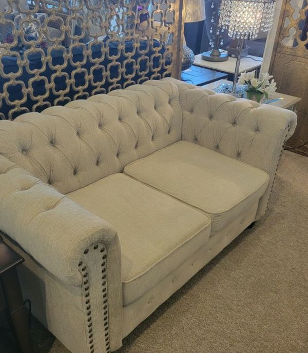 Chesterfield Beige Loveseat