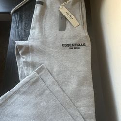 Essentials dark oatmeal pants uncuffed