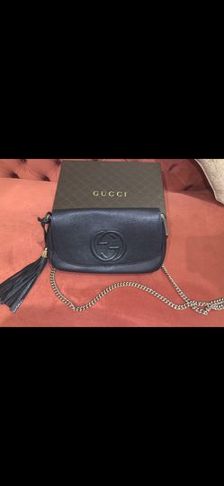 Authentic Gucci soho leather flap tassel bag