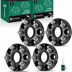 Honda 4 Pcs 1 inches Black 5x4.5 to 5x4.5 inches Wheel Spacers M12x1.5 64.1mm