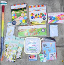 New Party Supplies Bundle - Balloons, Decor, Plates & More!