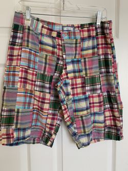 Men’s Plaid Cotton Short, Size S