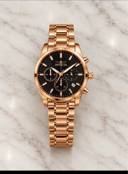 Invicta Chronograph Rose Gold-Tone Watch