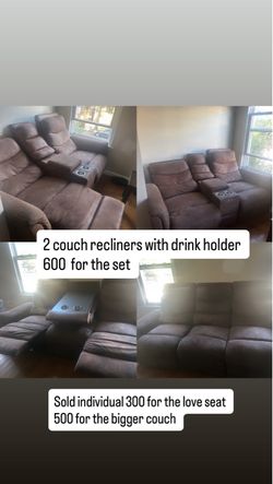 Reclining Sofa Set with Cup Holders