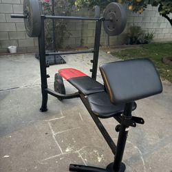 Weight Bench And 80 Lbs Weights