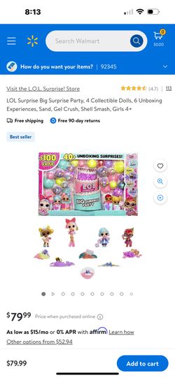 LOL Surprise Big Surprise Party, 4 Collectible Dolls, 6 Unboxing Experiences, Sand, Gel Crush, Shell Smash, Girls