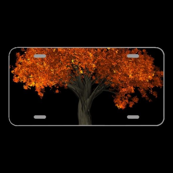License Plate Novelty Car Front Tree Leaves Autumn Fall Branches