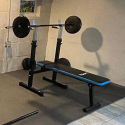 Bench press With Bar And 40lbs Of Weights