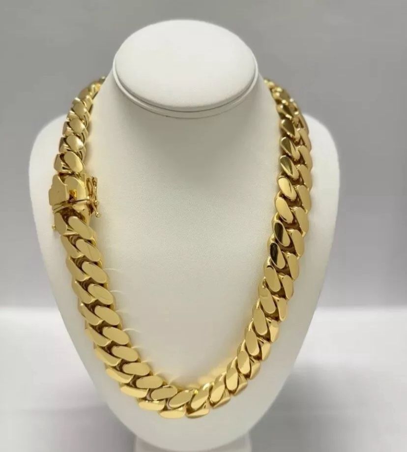 14k & 18k Miami Cuban Link Gold Plated 20mm Heavy Chain