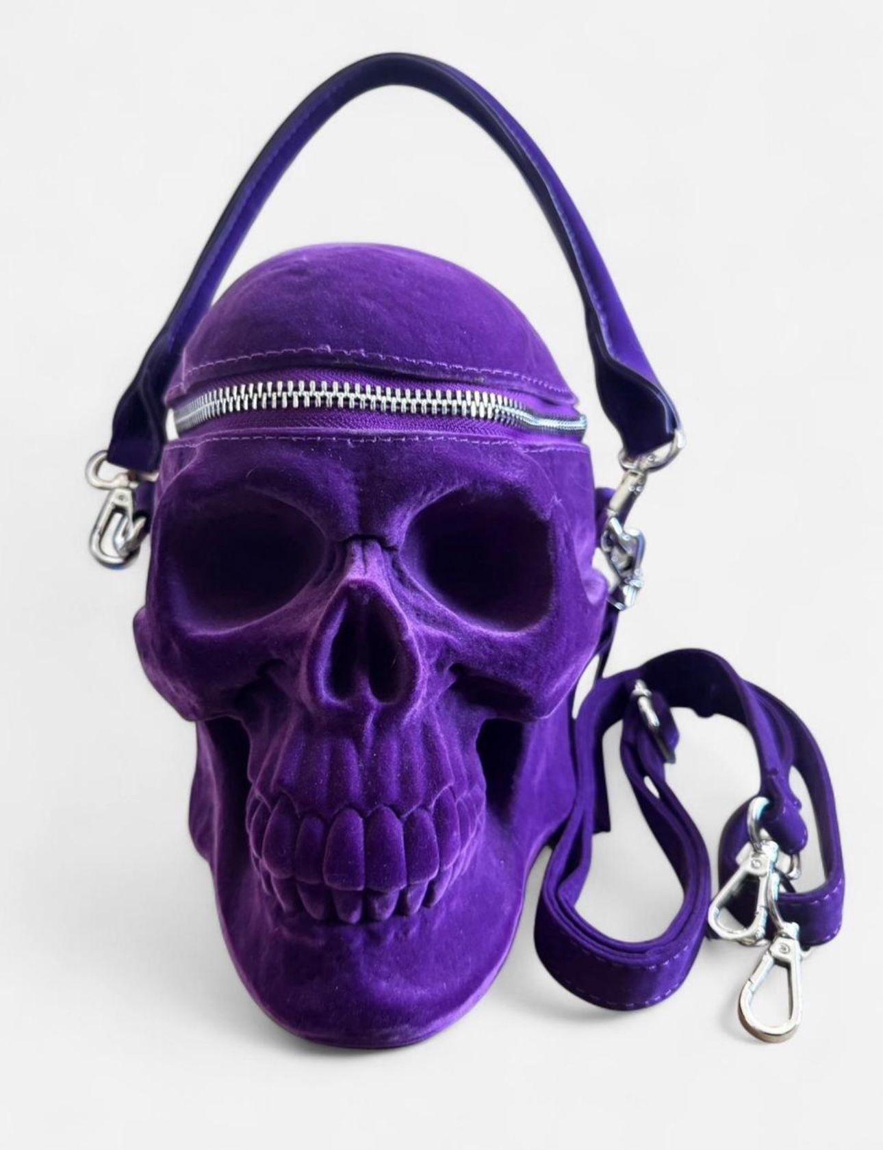 Killstar Skull Purple Velvet Bag