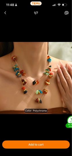 Bohemian Wooden Statement Necklace – White & Coffee Mixed Col