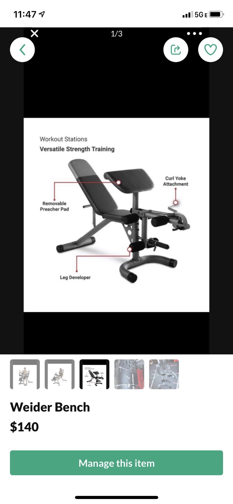 User's Manual Weider 140 Weight Bench Weight Bench Fitness