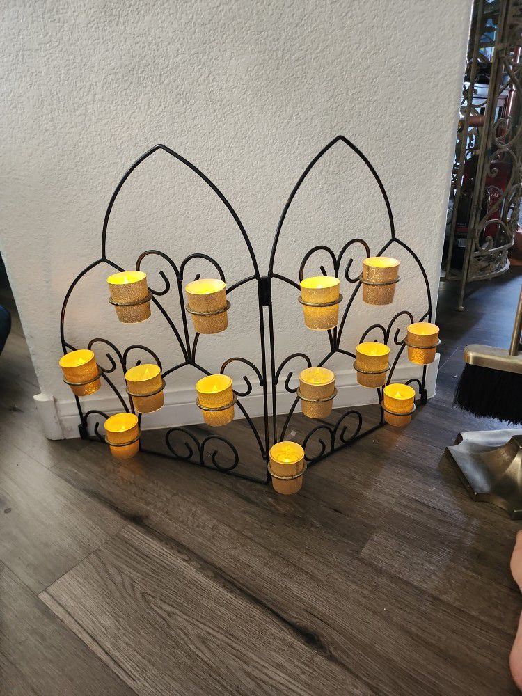 Decorative Candle Holder For Fireplace And Fireplace Tools 