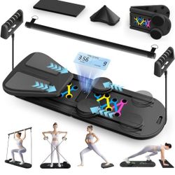 Pilates Reformer Board - Full Body Workout Set for Home Gym, Pilates Exercise Equipment & Ab Machine for Core Strength & Toning - Compact Home Fitness