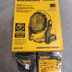 DeWalt Fan  Battery And Charger 