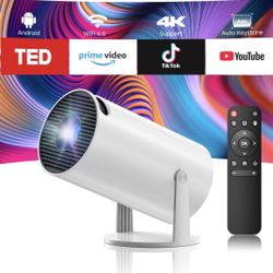 Projector With WiFi And Bluetooth, Mini Projector, 4K 1080P Support Portable Wireless Movie Projectors 220° Rotatable 130'' Screen 