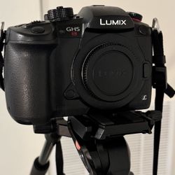 GH5s Panasonic Body With Manfrotto Stand