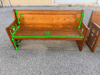 Vintage Wooden Church Pew Bench