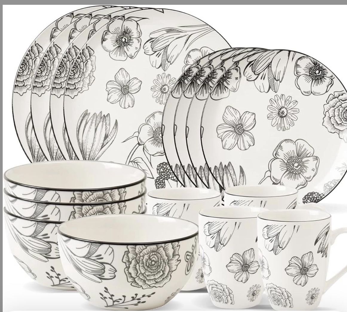 Dinnerware Set 16pc. Floral Bouquet