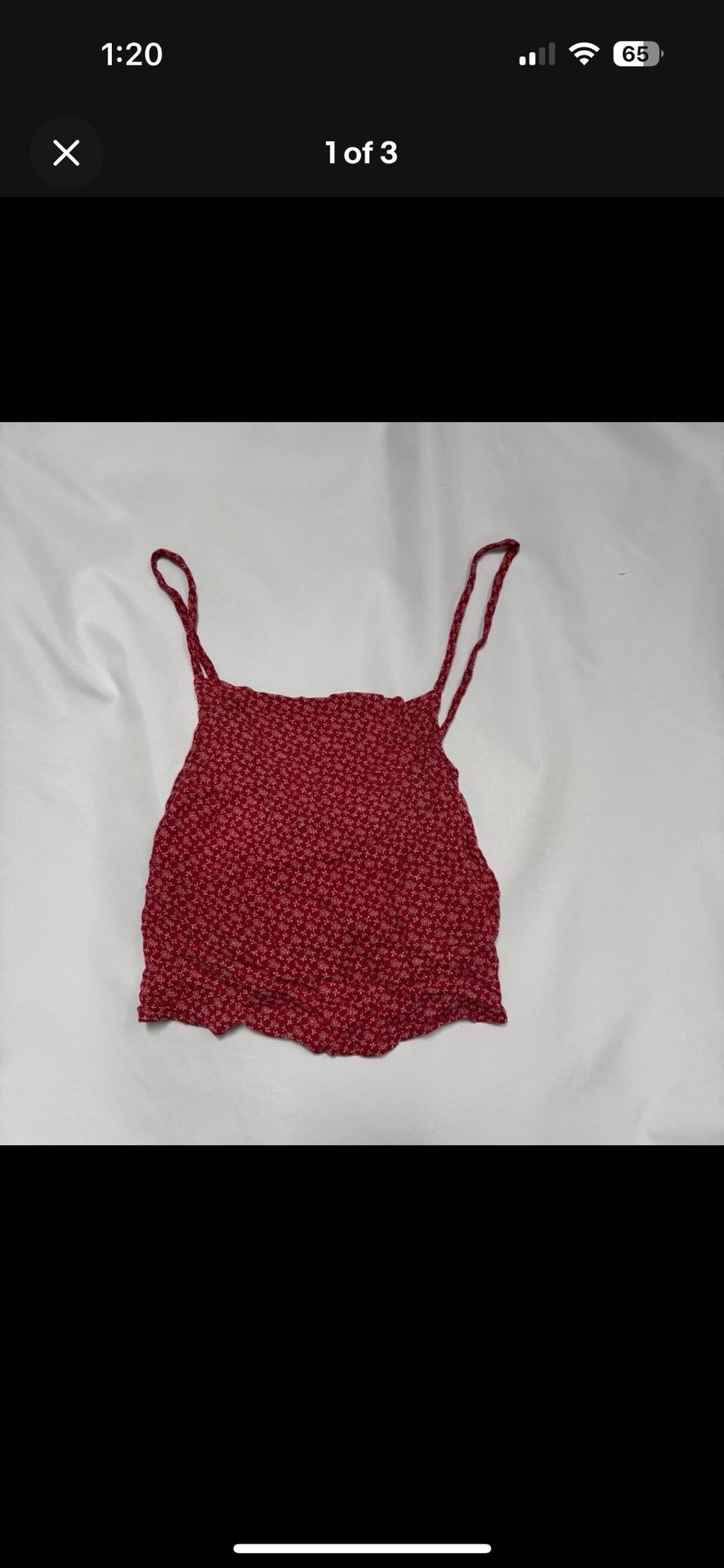 Brandy Melville Red Floral Halter Top